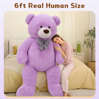 giant purple teddy bear 6 foot 72 inch life size plush stuffed animal for bedroom Valentines gift – Teddy-Bear_5ft-Purple