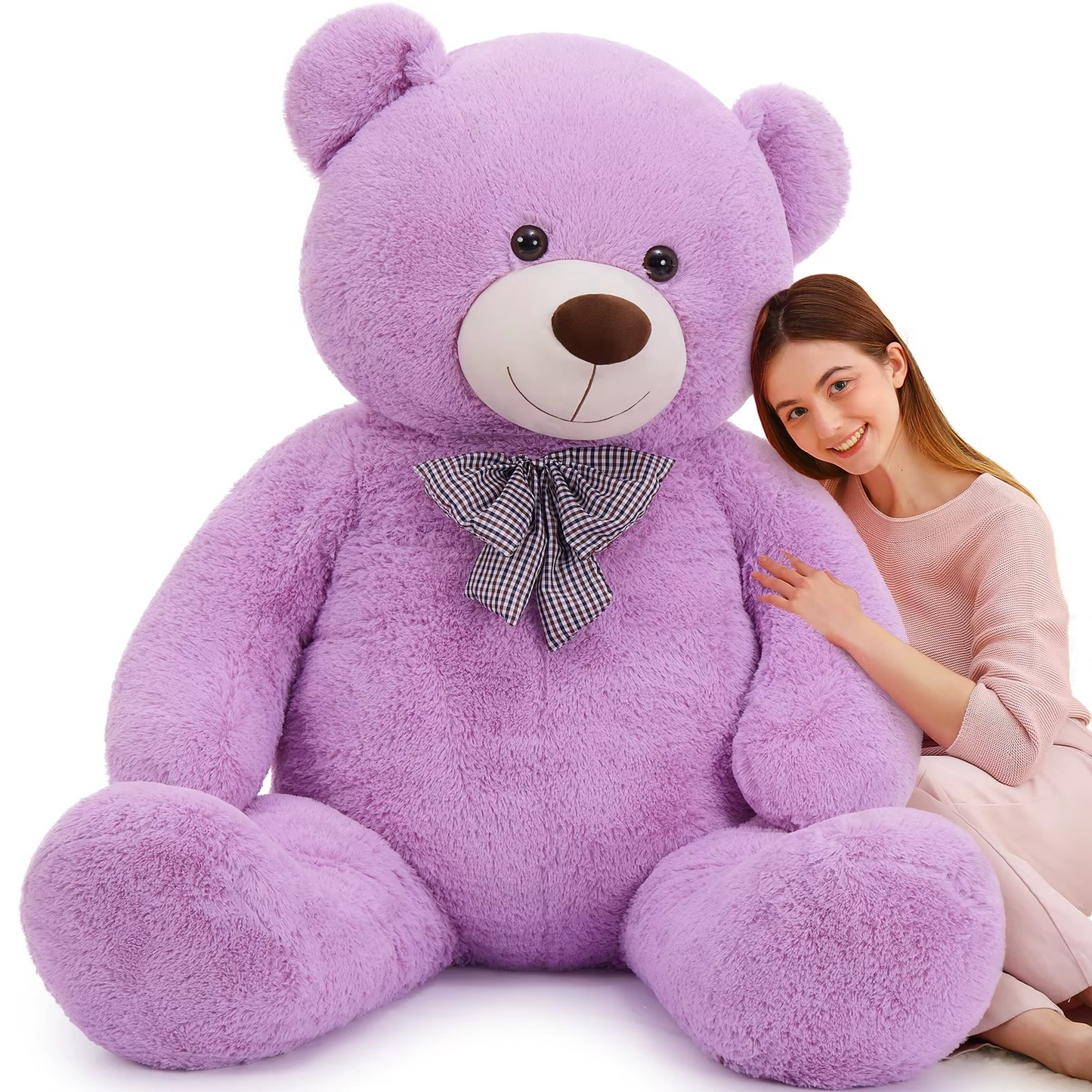 purple giant teddy bear 72 inch plush life size hugging girlfriend wife anniversary gift – Teddy-Bear_5ft-Purple