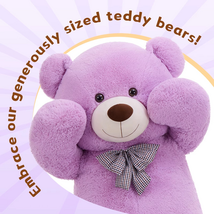 purple giant teddy bear close up plush soft stuffed animal 72 inch huge large teddy cuddle bear – Teddy-Bear_5ft-Purple