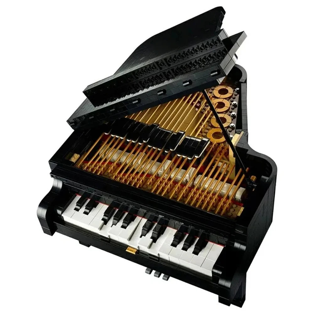 grand piano interior strings hammers brick building detail model