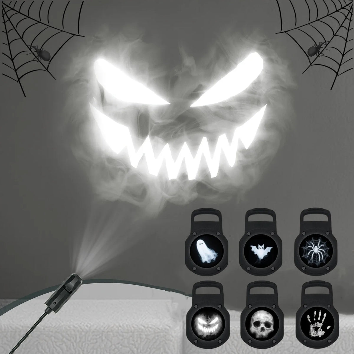 evil eyes halloween wall projector night light with six pattern discs ghost bat skull handprint and spider web, Halloween 6, Halloween 12