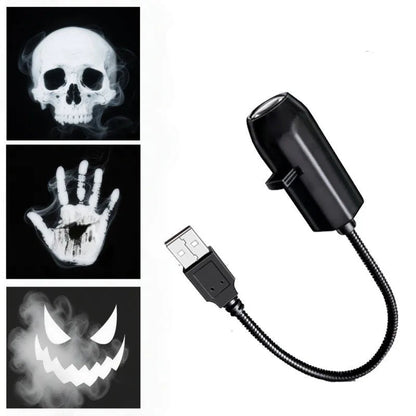 compact USB halloween night light projector lamp with gooseneck arm for skull handprint and evil eyes wall decor, Halloween 6