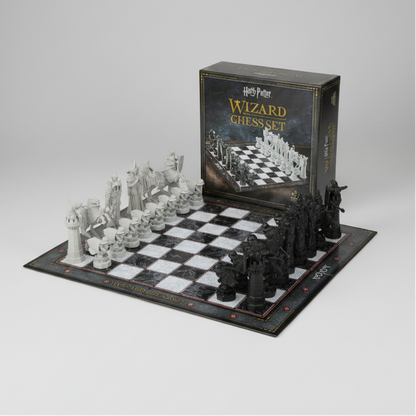 Harry Potter Wizard Chess Set 32 pieces Philosopher's Stone Final Challenge replica with folding board and storage bags