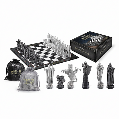 Harry Potter Wizard Chess Set 32 pieces Philosopher's Stone Final Challenge replica with folding board and storage bags