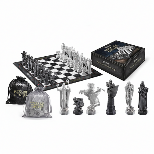 Harry Potter Wizard Chess Set 32 pieces Philosopher's Stone Final Challenge replica with folding board and storage bags