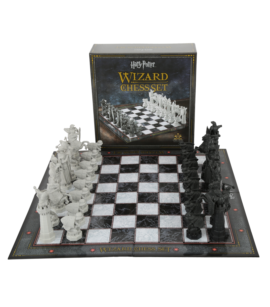 Harry Potter Wizard Chess Set 32 pieces Philosopher's Stone Final Challenge replica with folding board and storage bags