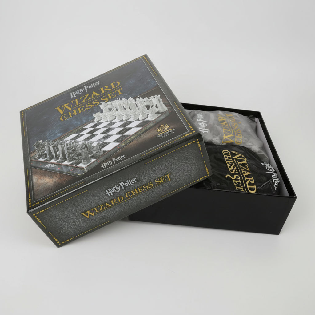 Harry Potter Wizard Chess Set 32 pieces Philosopher's Stone Final Challenge replica with folding board and storage bags