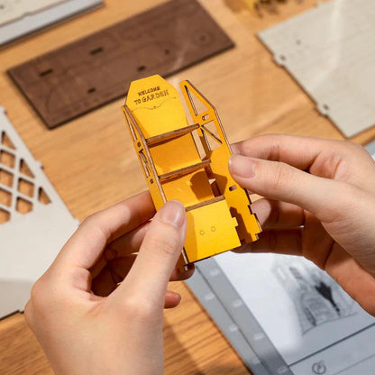 diy dollhouse kit with side opening windows and doors, detailed garden house model for miniature collectors