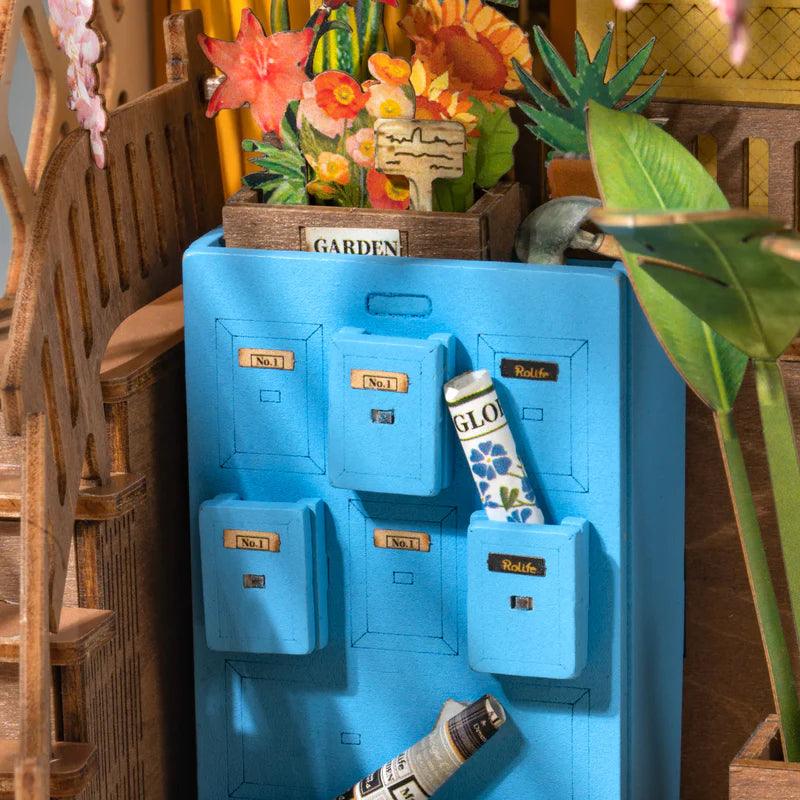 garden house book nook craft kit, christmas and birthday gift for adults who enjoy building miniatures