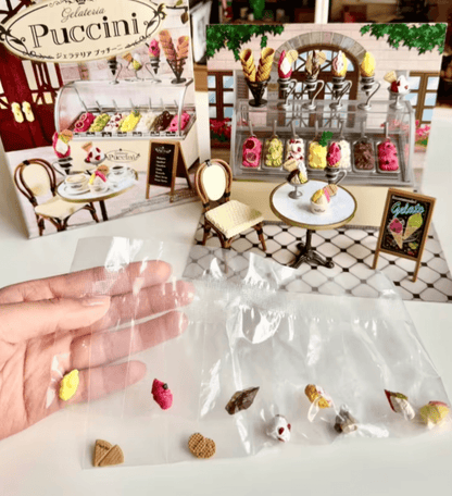 gelato shop miniature dollhouse 1:12 scale set ice cream cone display tiny food diorama collectible