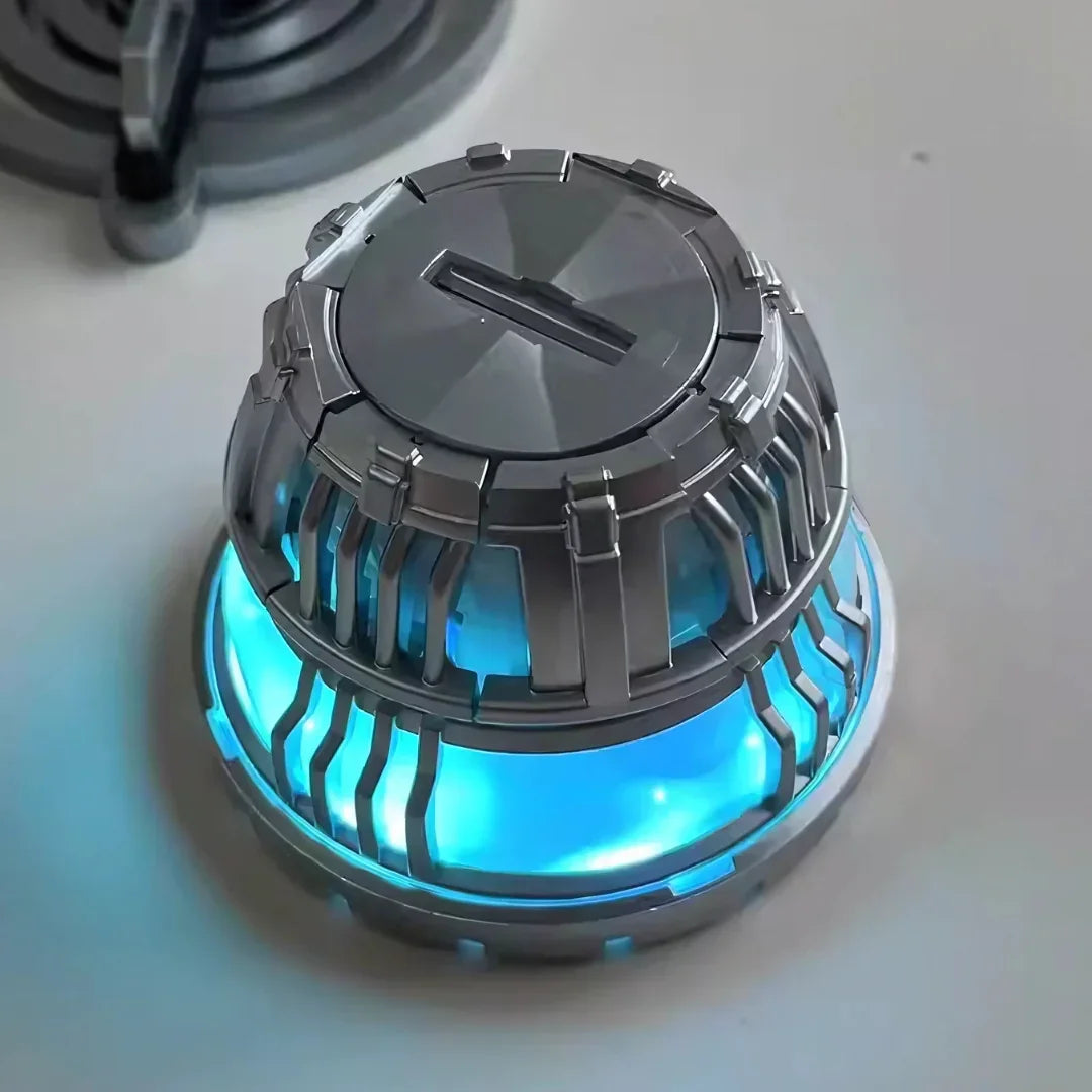 iron man arc reactor MK3 blue LED night light glow lit interior detail desk decor marvel ambient lighting bedroom