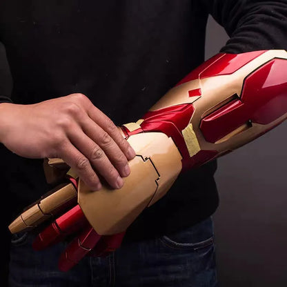 iron man mk42 forearm armor wearable cosplay led light gauntlet replica display adult costume Right Arm, Left Arm