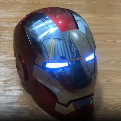 iron man MK5 silver led eyes helmet packaging unboxing collector edition jarvis voice control marvel gift – Silver, Gold
