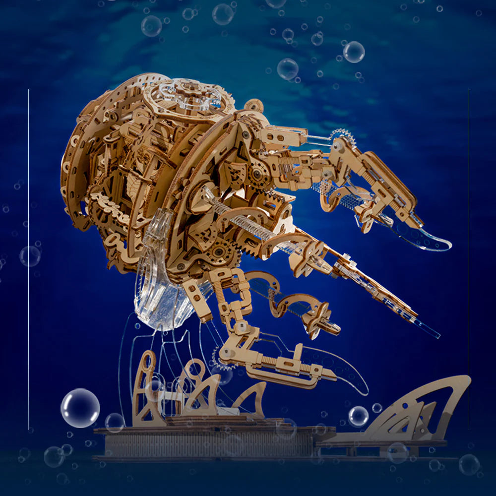Puzzloria | Enchanted Aurora Jellyfish Music Box 3D Wooden Puzzle