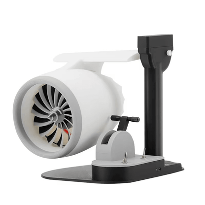 jet engine desk fan white turbofan model with adjustable height stand, USB gadget gift for plane lovers Blue