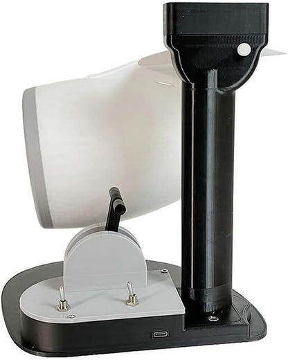 jet engine fan rear stand with USB port detail, 3D printed desktop humidifier build quality view Blue