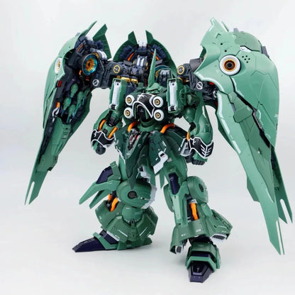 Kshatriya Osiris Aerial Dominator 1:100 scale green mecha model kit with LED lighting 54cm wingspan and display stand
