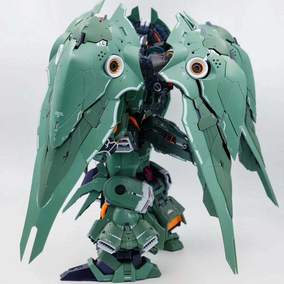 Kshatriya Osiris Aerial Dominator 1:100 scale green mecha model kit with LED lighting 54cm wingspan and display stand