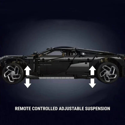 1:8 RC brick supercar with remote control adjustable suspension and electric lifting chassis, motorized building blocks car kit