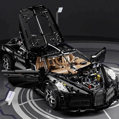 1:8 brick hypercar model that opens up for full display, motorized remote control building blocks supercar kit for adults