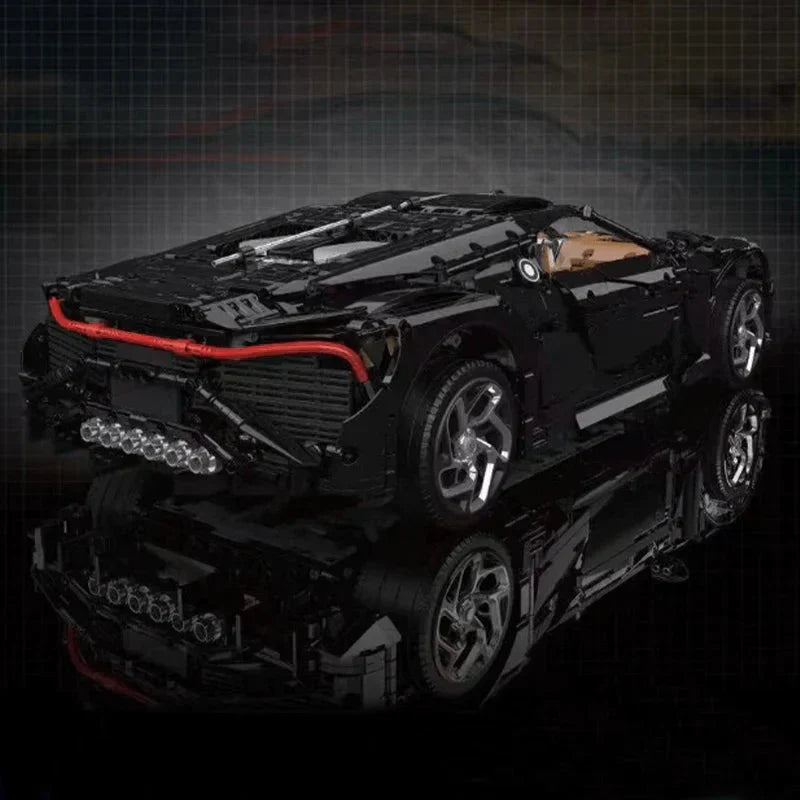remote control brick supercar kit with sculpted hypercar bodywork, 1:8 motorized building blocks model car gift for car lovers