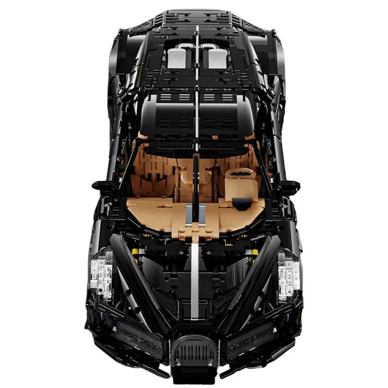 1:8 La Voiture Noire brick car kit with a detailed tan interior, remote control building blocks hypercar model for adults