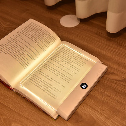 2-in-1 LED book light and night light USB rechargeable with timer for bedside reading Pink & White