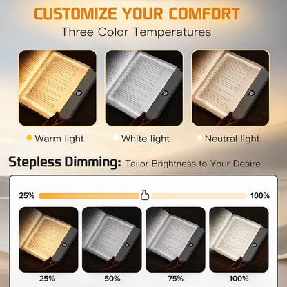 2-in-1 LED book light and night light USB rechargeable with timer for bedside reading Pink & White