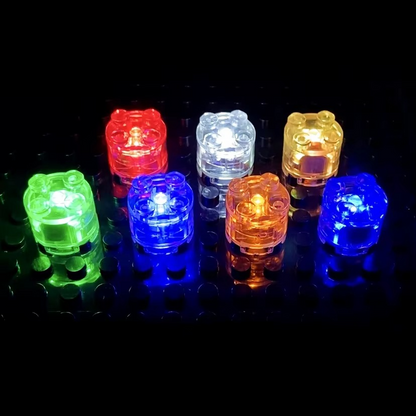 Puzzloria LED building block lights 2x2 multicolor light up bricks compatible with standard building blocks