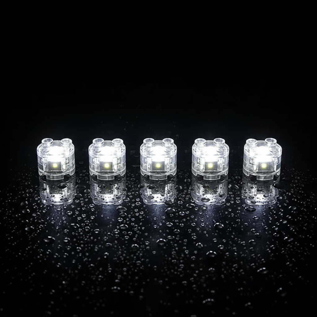 Puzzloria LED building block lights 2x2 multicolor light up bricks compatible with standard building blocks