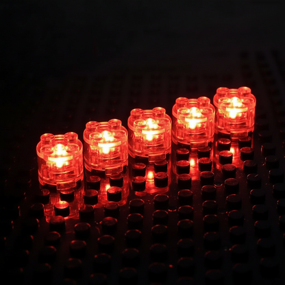 LED Building Block Lights 2x2 - 5pc Multicolor Light Up Bricks Compatible with Standard Building Blocks