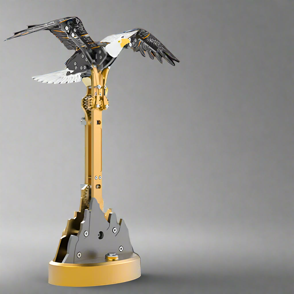 liberty wings bald eagle model kit no glue screw assembly stainless steel display piece for desk shelf