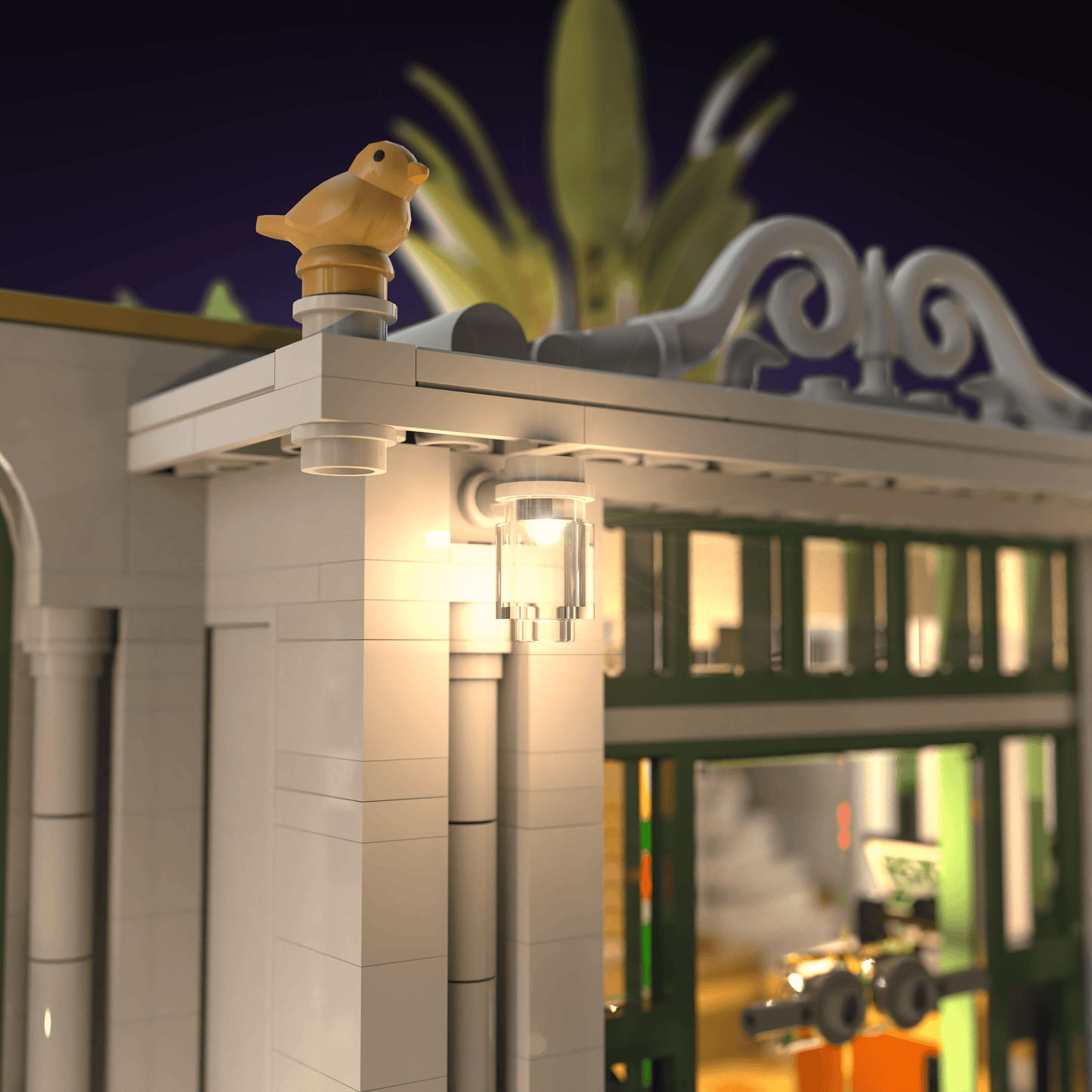 light kit for the lego botanical garden build illuminates planters and victorian architecture for display