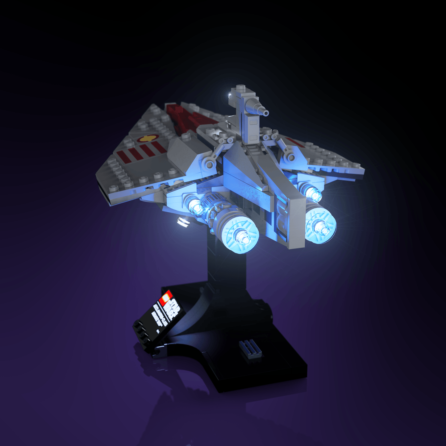 LEGO Acclamator-Class Assault Ship compatible LED kit with color-coded lights pre-cut wires tool-free install and reversible setup