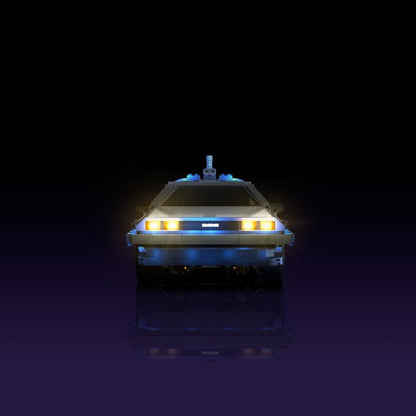 LED light kit for LEGO Back to the Future Time Machine model with USB and battery powered glow upgrade for adult builders display