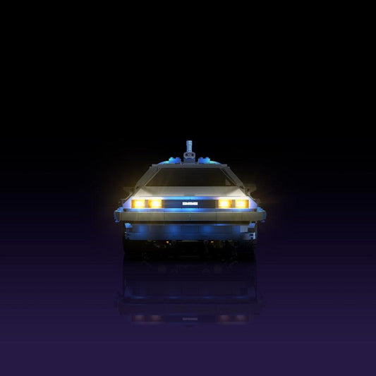 LED light kit for LEGO Back to the Future Time Machine model with USB and battery powered glow upgrade for adult builders display