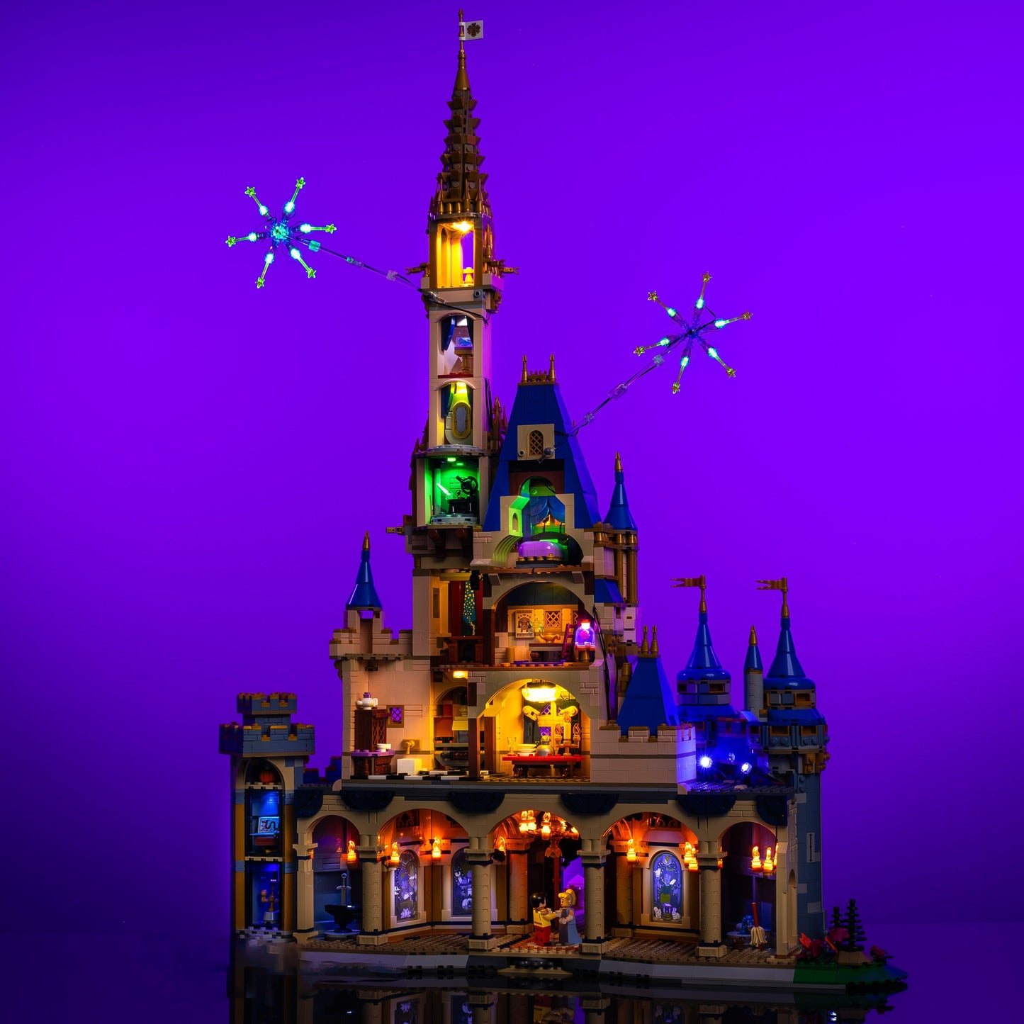 LED light kit for LEGO Disney Castle model with USB and battery powered glow upgrade for adult builders display