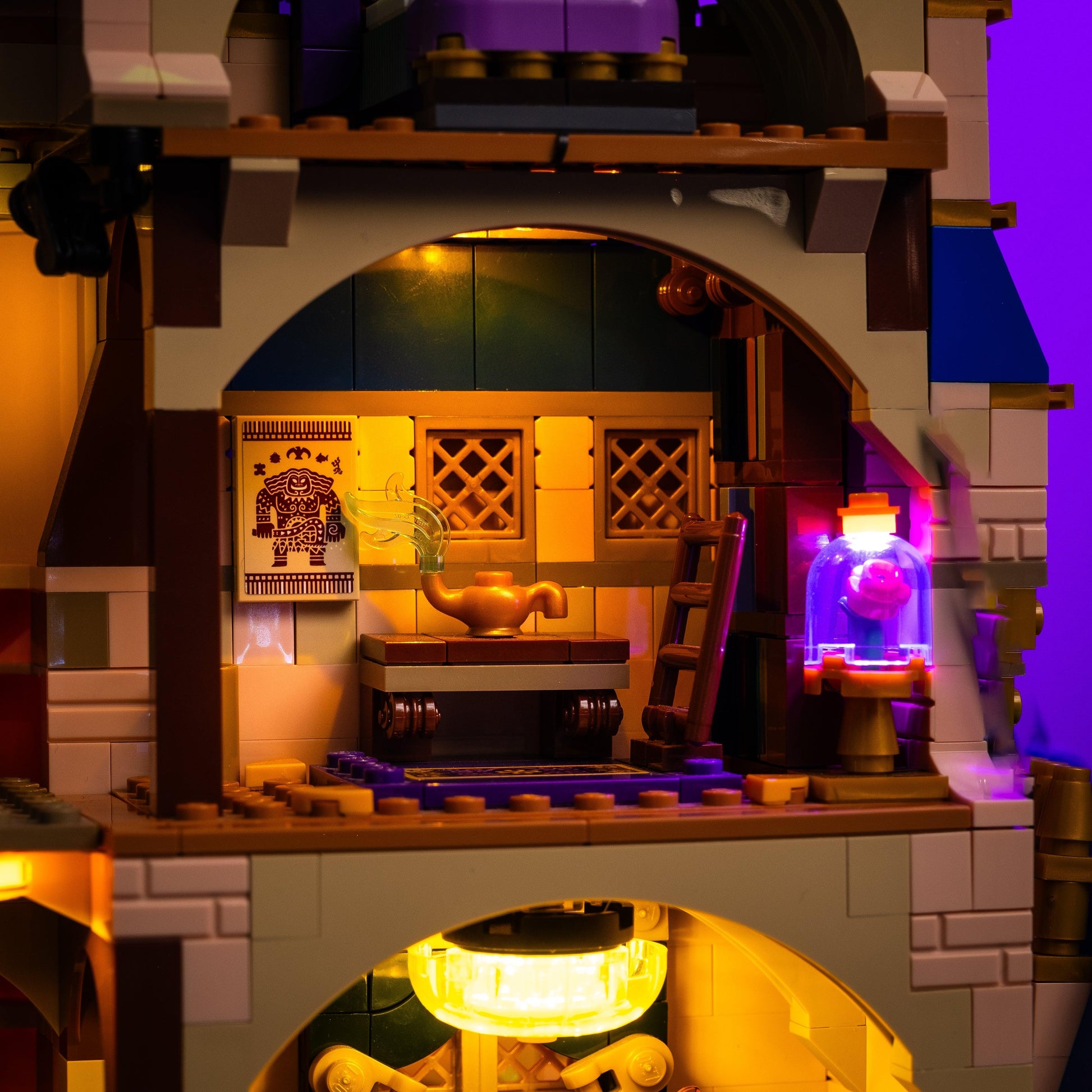 LED light kit for LEGO Disney Castle model with USB and battery powered glow upgrade for adult builders display
