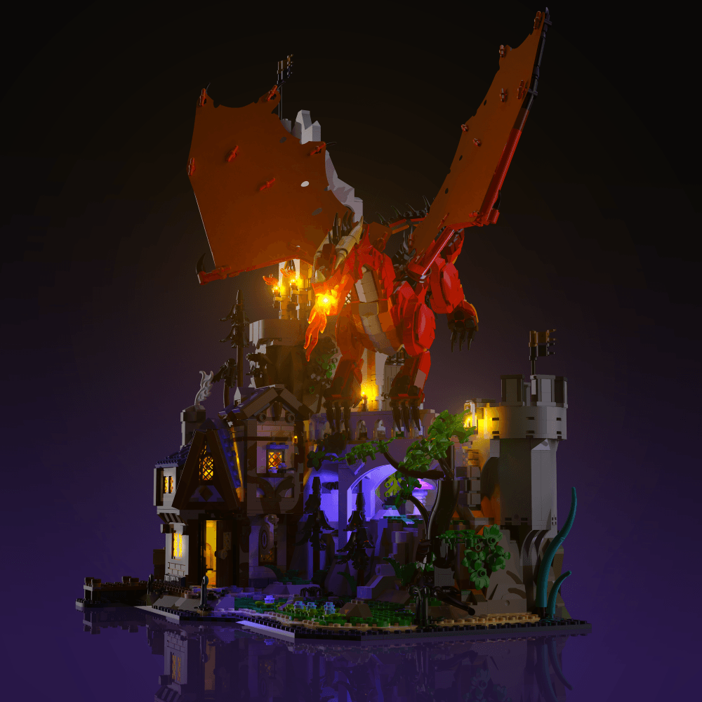LEGO Dungeons & Dragons: Red Dragon Tale accessory LED lighting USB or 3 AAA battery 30 to 60 minute install glowing display upgrade