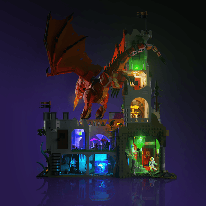 LEGO Dungeons & Dragons: Red Dragon Tale compatible LED kit with color-coded lights pre-cut wires tool-free install and reversible setup