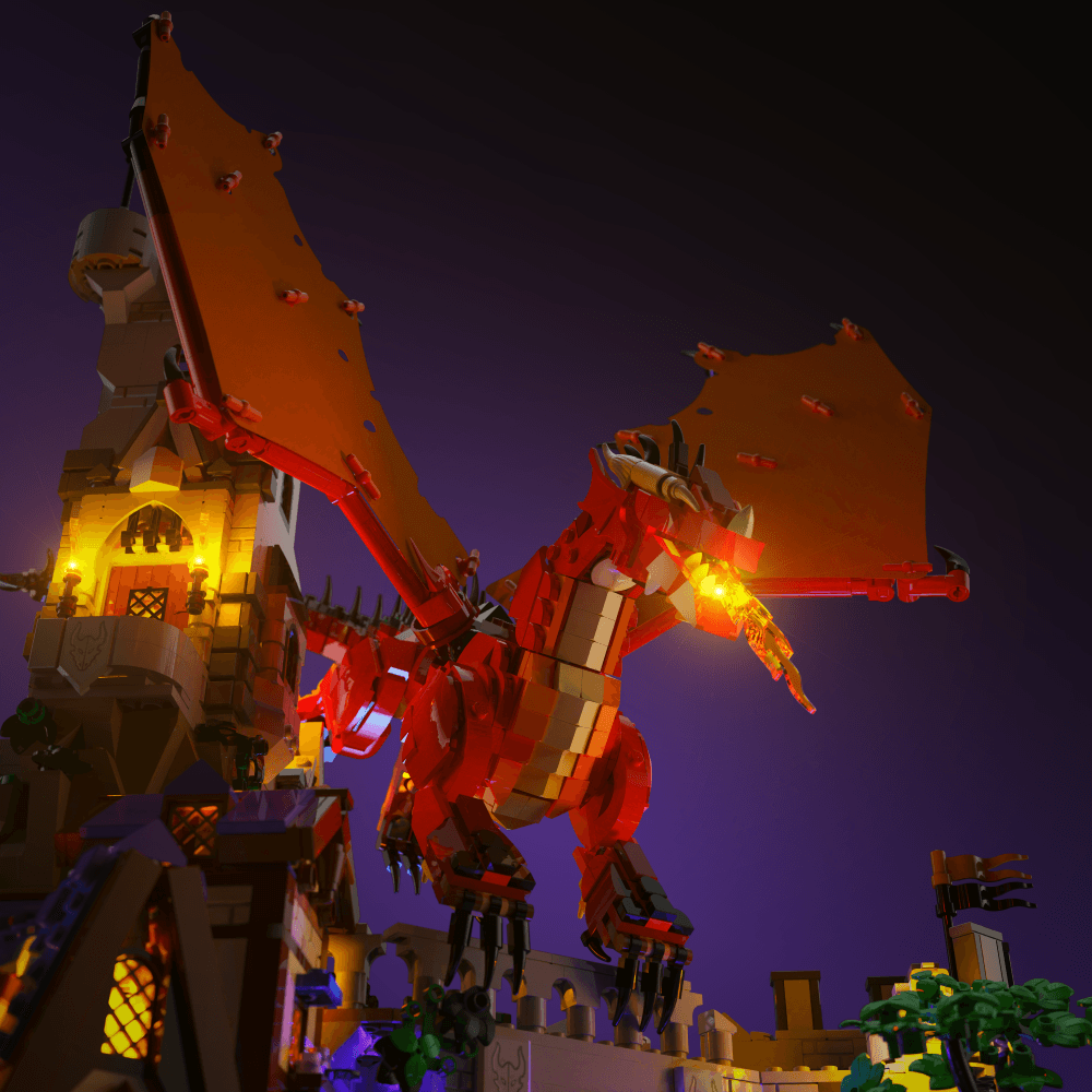 LEGO Dungeons & Dragons: Red Dragon Tale accessory LED lighting USB or 3 AAA battery 30 to 60 minute install glowing display upgrade