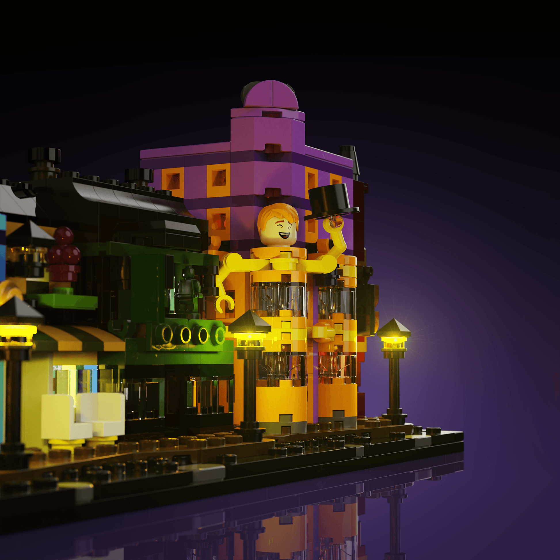 LED upgrade for LEGO Harry Potter Diagon Alley Wizarding Shops display piece for collectors fans and adult builders gift idea birthday christmas