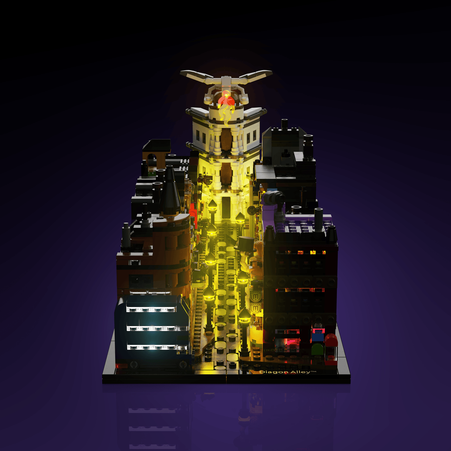 LED light kit for LEGO Harry Potter Diagon Alley Wizarding Shops model with USB and battery powered glow upgrade for adult builders display