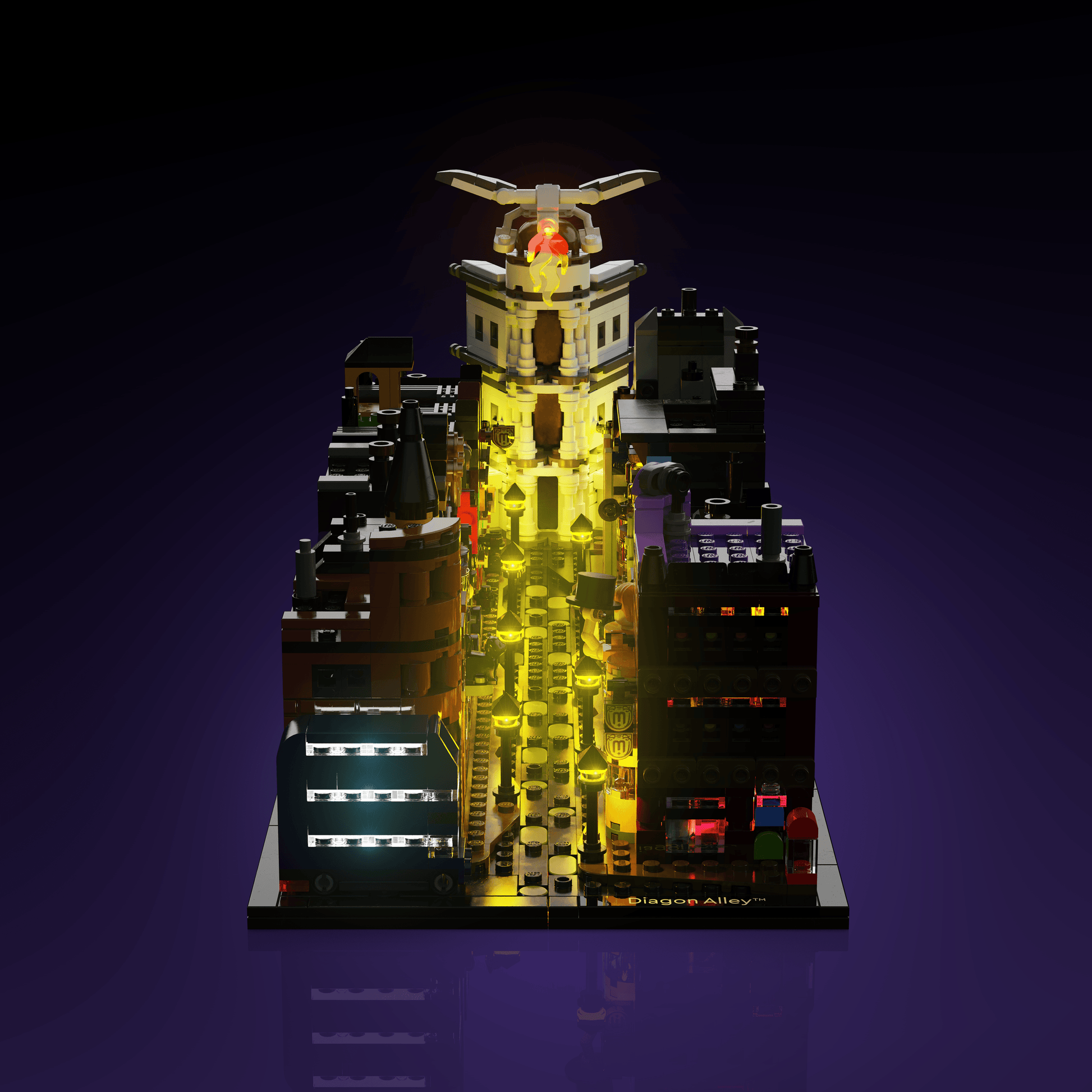 LED light kit for LEGO Harry Potter Diagon Alley Wizarding Shops model with USB and battery powered glow upgrade for adult builders display