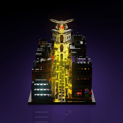 LED light kit for LEGO Harry Potter Diagon Alley Wizarding Shops model with USB and battery powered glow upgrade for adult builders display