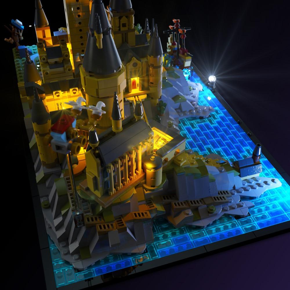 LEGO Hogwarts Castle & Grounds compatible LED kit with color-coded lights pre-cut wires tool-free install and reversible setup
