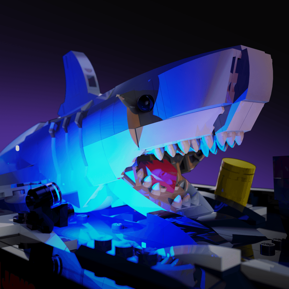 LED upgrade for LEGO Jaws display piece for collectors fans and adult builders gift idea birthday christmas