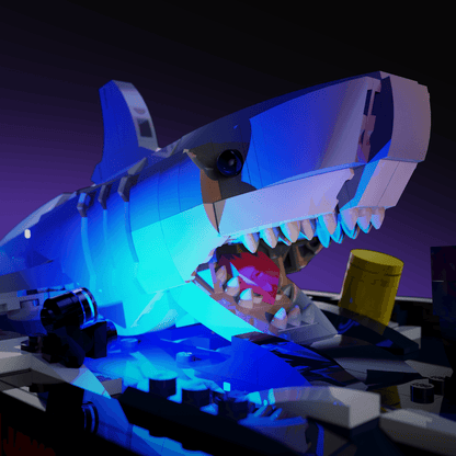 LED upgrade for LEGO Jaws display piece for collectors fans and adult builders gift idea birthday christmas