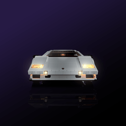 LED light kit for LEGO Lamborghini Countach 5000 Quattrovalvole model with USB and battery powered glow upgrade for adult builders display
