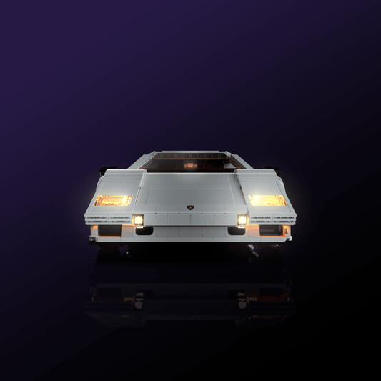 LED light kit for LEGO Lamborghini Countach 5000 Quattrovalvole model with USB and battery powered glow upgrade for adult builders display